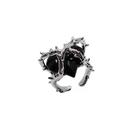 Imprisoned Heart Metal Thorn Love Ring – Cute JA®