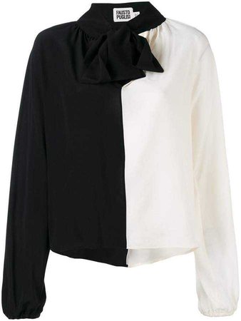 Fausto Puglisi contrast bow blouse