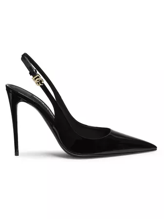 Shop Dolce&Gabbana 101MM Patent Leather Slingback Pumps | Saks Fifth Avenue