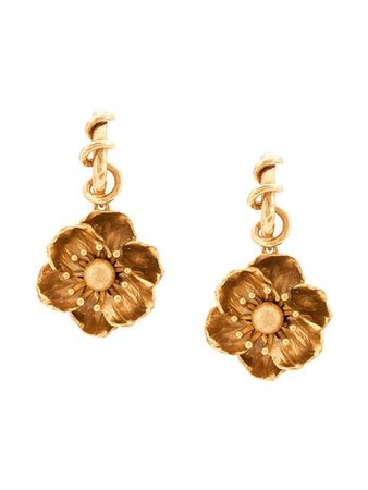 Oscar de la Renta floral drop earrings