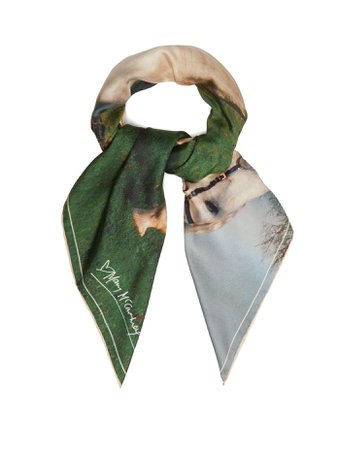 White Stallion-print silk scarf | Mary McCartney | MATCHESFASHION.COM