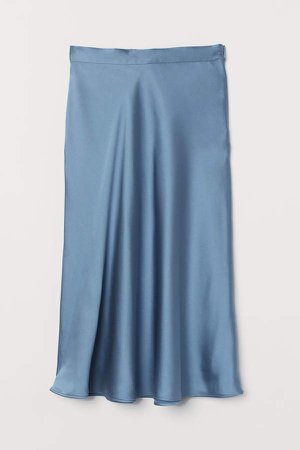 Calf-length Skirt - Blue
