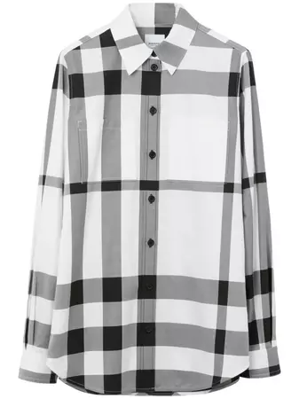 Burberry Checked long-sleeve Cotton Shirt - Farfetch