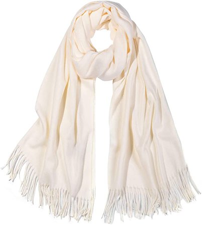 SOJOS Womens Large Cashmere Feel Pashmina Shawl Wraps Winter Blanket Scarf SC335 with Ivory at Amazon Women’s Clothing store