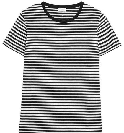 Saint Laurent Black/White Striped Tee Shirt Size 12 (L) - Tradesy