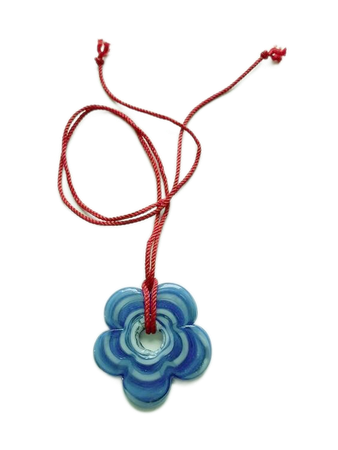 Brooke Callahan Flower Necklace - Red/Blue
