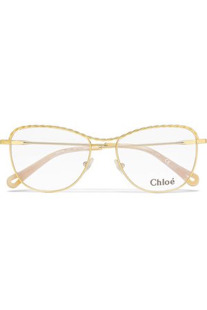 Chloé | Aviator-style gold-tone optical glasses | NET-A-PORTER.COM