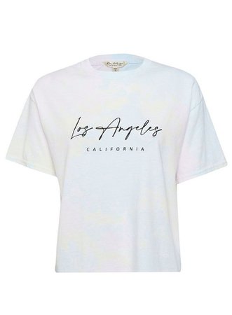 White Tie Dye Los Angeles Slogan T-Shirt | Miss Selfridge