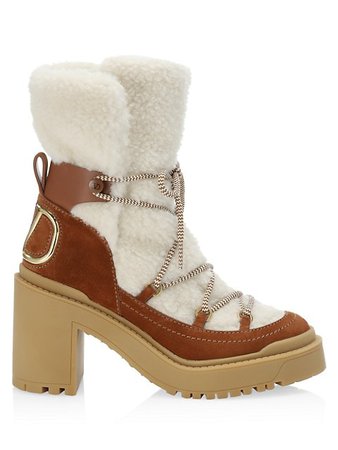 Shop Valentino Garavani Suede Block-Heel Boots | Saks Fifth Avenue