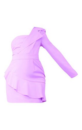 Lilac Asymmetric Frill Bodycon Dress - Mini Dresses - Dresses - from £8 - Clothing | PrettyLittleThing