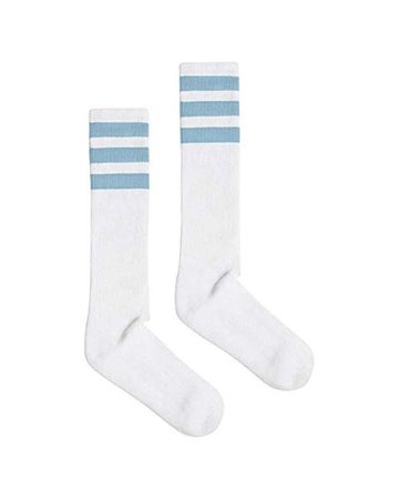 American Apparel Stripe Calf-high Sock in White/Light Blue (Blue) for Men - Save 25% - Lyst