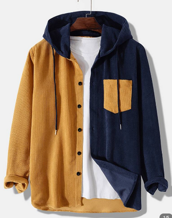 yellow hooded flannel