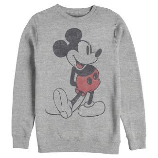 Men's Mickey & Friends Distressed Mickey Mouse Pose Sweatshirt : Target