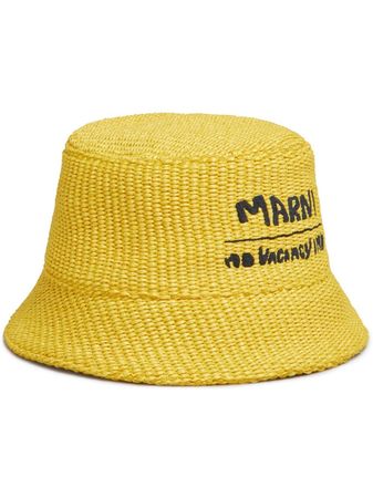 Marni logo-embroidery Braided Sun Hat - Farfetch