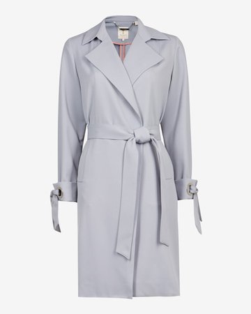 Belted trench coat - Light Grey | Jackets and Coats | Ted Baker UK