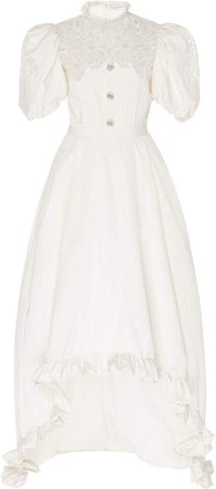 Alessandra Rich Lace-Accented Taffeta Dress Size: 38