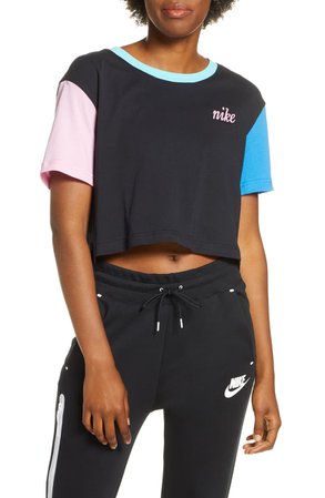 Nike Sportswear Colorblock Crop Tee | Nordstrom