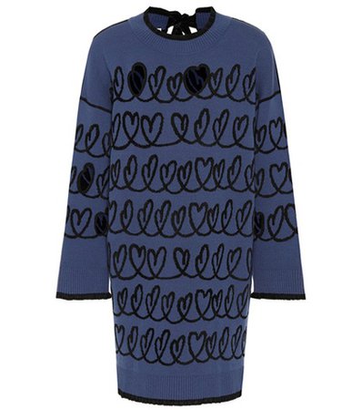 Intarsia wool-blend dress