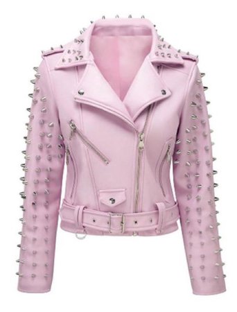 pink studded jacket