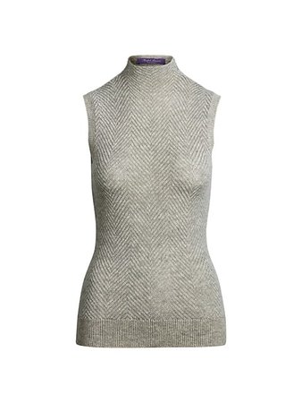 Ralph Lauren Collection Sleeveless Mockneck Sweater | SaksFifthAvenue