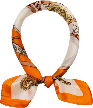 orange and white scarf