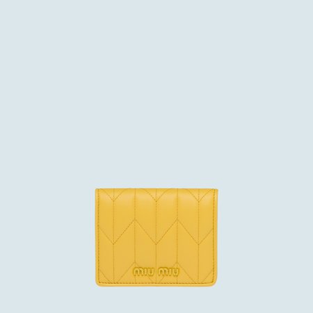 Carteira em couro napa pequena Amarelo-sol | Miu Miu