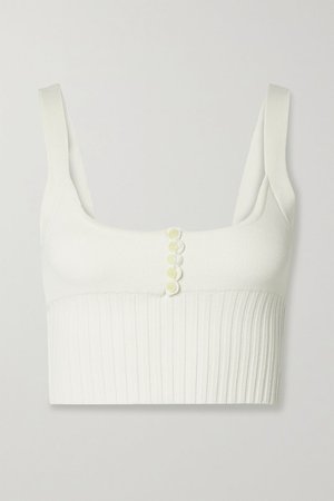 White Leen cropped knitted top | Altuzarra | NET-A-PORTER