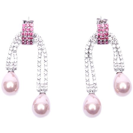 Sei Carina Y pink pearl swing long earrings women's French retro earrings high-end chicpath