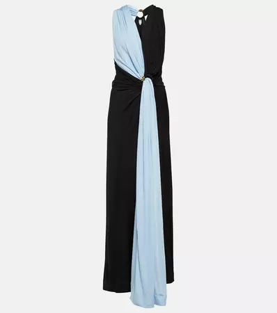 Draped Jersey Maxi Dress in Black - Bottega Veneta | Mytheresa