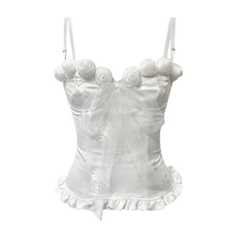 white corset top with bow