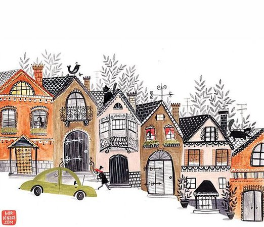 Cute Houses Illustration