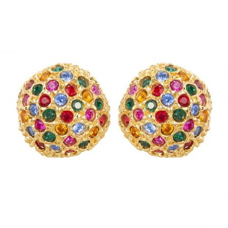 Saint Laurent - Vintage colourful sphere earrings - 4element