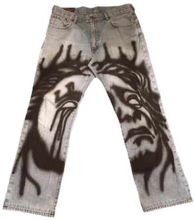 spray painted jeans