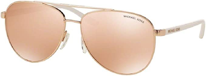 Amazon.com: Michael Kors MK5007 HVAR Aviator Sunglasses For Women+ BUNDLE with Designer iWear Complimentary Eyewear Care Kit(Rose Gold-Tone/Rose Gold Flash, 59) : Clothing, Shoes & Jewelry