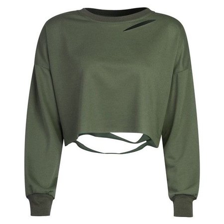 green crop sweater