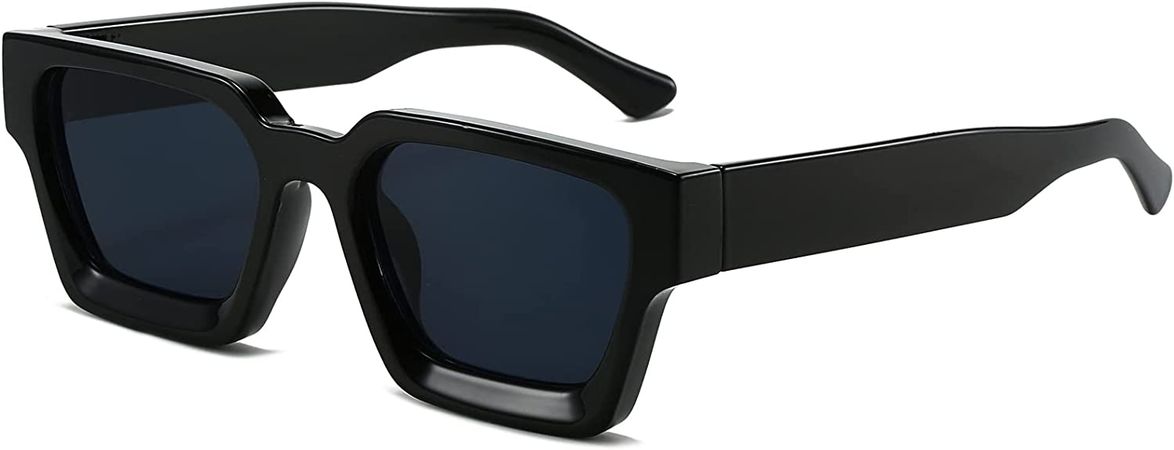 Amazon.com: AIEYEZO Square Sunglasses for Women Men Square Thick Frame Sun Glasses Simple Designer Style Shades (Black/Grey) : Clothing, Shoes & Jewelry