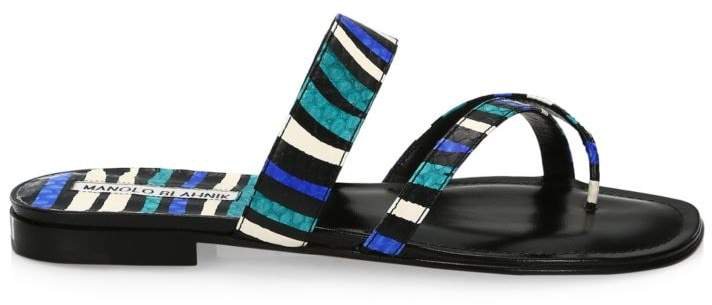 Multicolor Snake Thong Sandals
