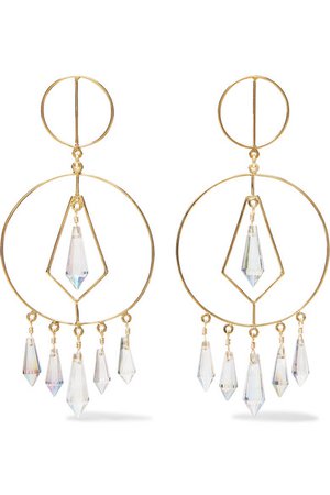 Mercedes Salazar | Gold-tone crystal earrings | NET-A-PORTER.COM