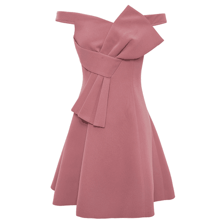 JESSICABUURMAN – VINOL Bow Embellished Off-Shoulder Mini Dress