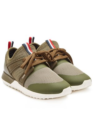 Moncler Meline Sneakers with Leather - green