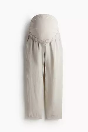 MAMA Linen-blend Pants - Light beige - Ladies | H&M CA