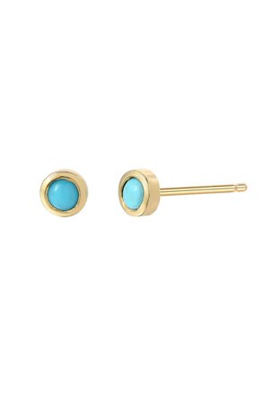 Turquoise stud earrings | Zoe Lev Jewelry