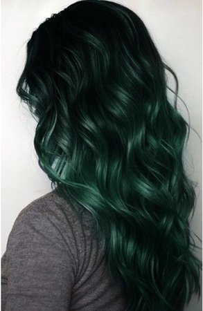 Black green hair