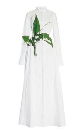 Lily Of The Valley Cotton Poplin Maxi Dress By Oscar De La Renta | Moda Operandi