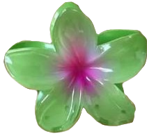 green purple hibiscus flower hair claw clip