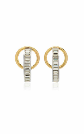 DEMARSON Galaxy Silver and Gold-Plated Crystal Hoop Earrings
