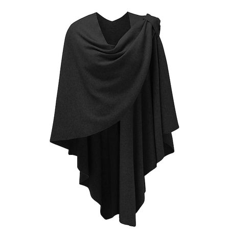 Womens Large Cross Front Poncho Sweater Wrap Retro Vintage Medieval Renaissance Viking Outfits Topper Knitted Elegant Shawls Cape for Fall Winter 2024 - $23.99