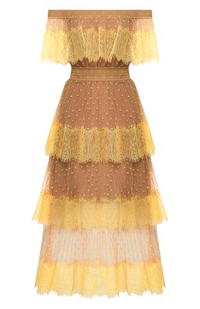 Женское желтое платье SELF-PORTRAIT — купить за 38400 руб. в интернет-магазине ЦУМ, арт. SS20-002