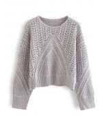 Hollow Out Chunky Knit Sweater in Tan - Retro, Indie and Unique Fashion