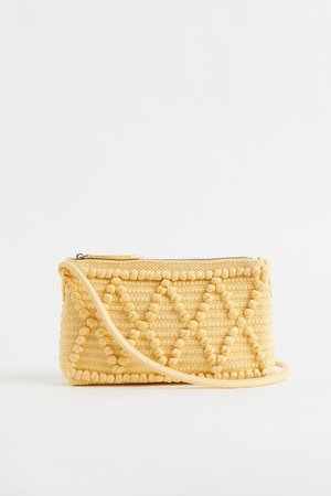Textured-weave Shoulder Bag - Yellow - Ladies | H&M US